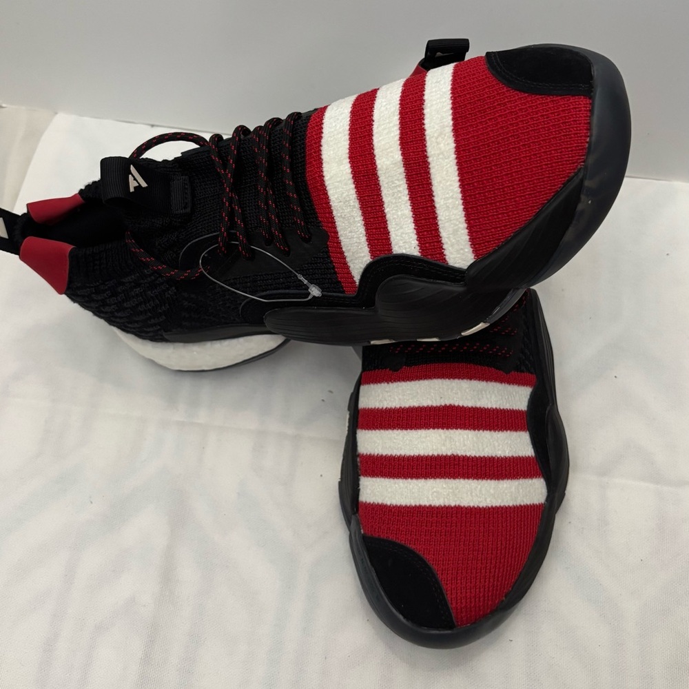 Red and White Striped Sneakers